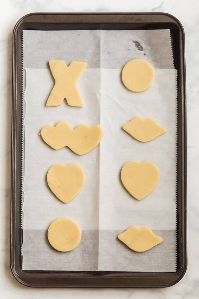 raw cookies about to go in the oven