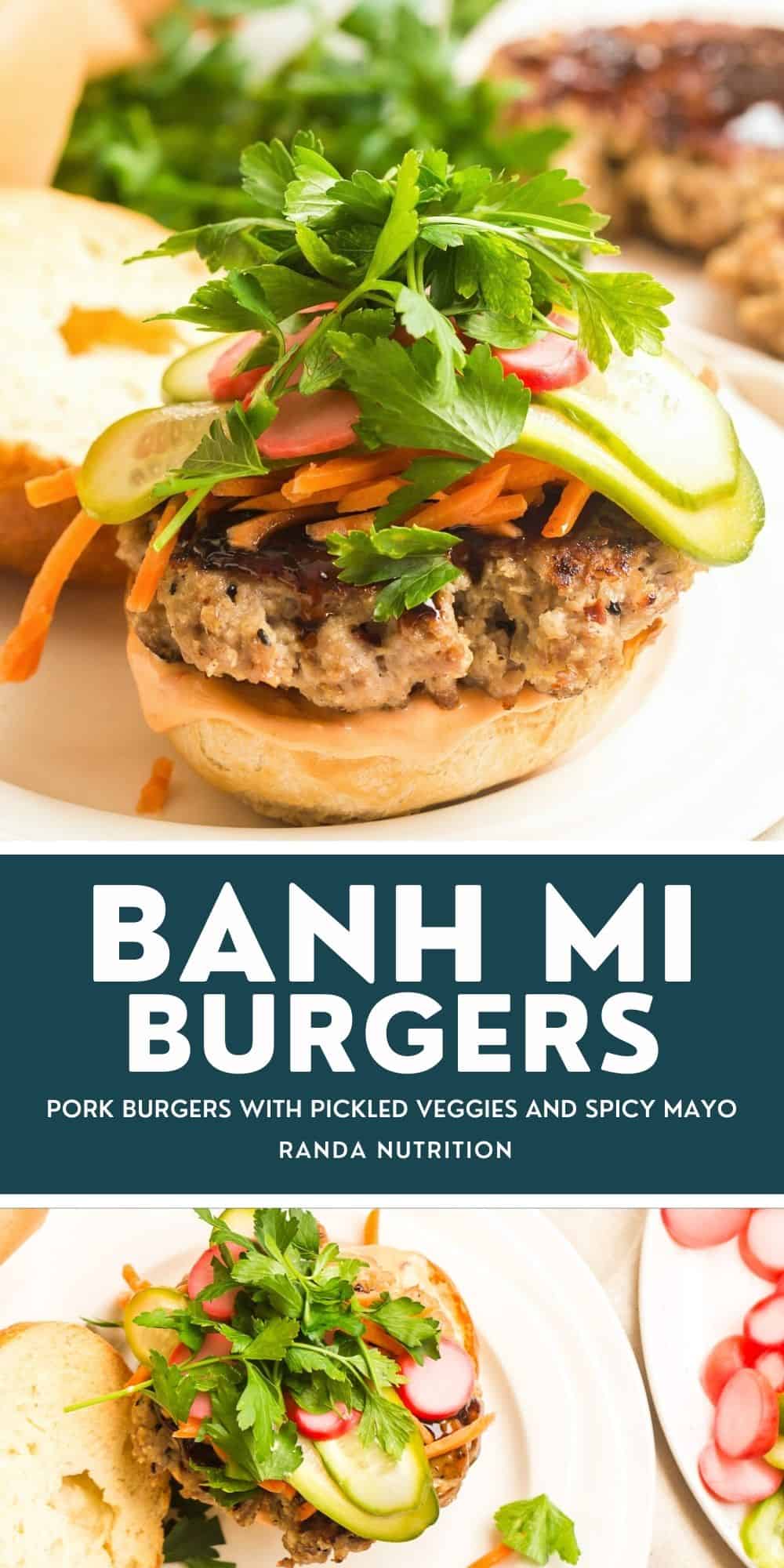 Easy Banh Mi Burger Recipe with Spicy Mayo | Randa Nutrition