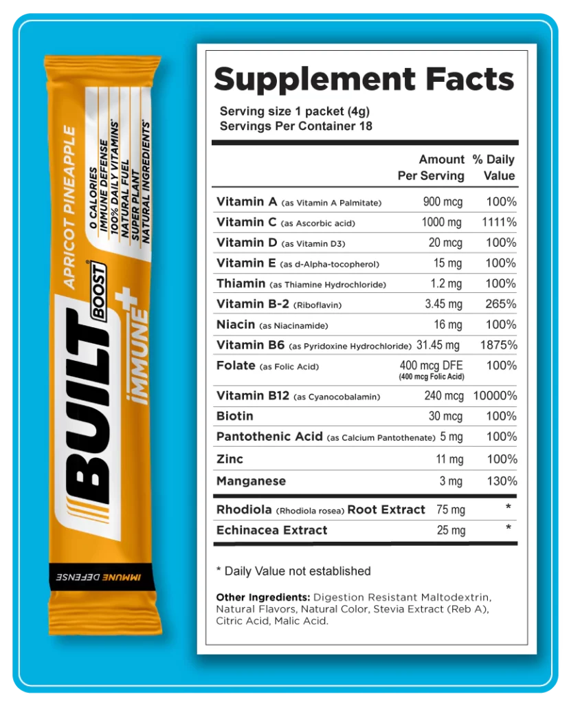 nutrition facts for built boost