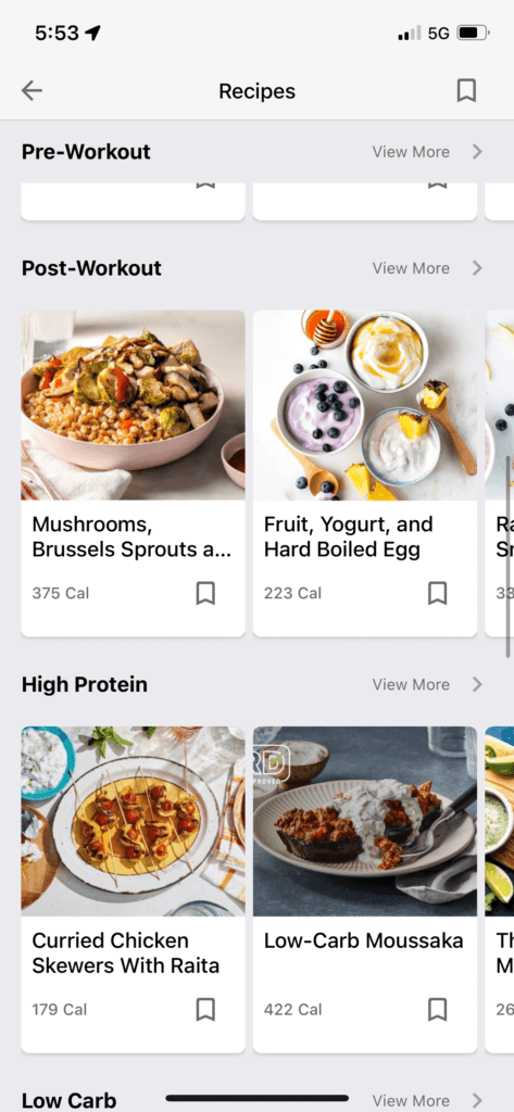 my fitness pal recipes in app