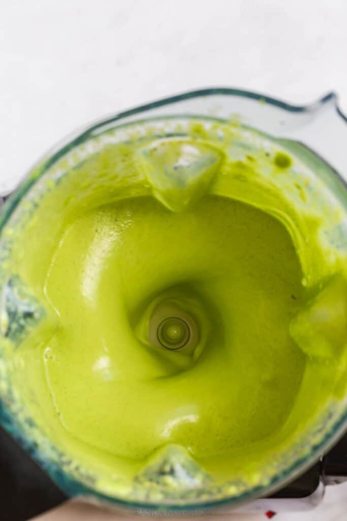 blending spinach in a vitamix