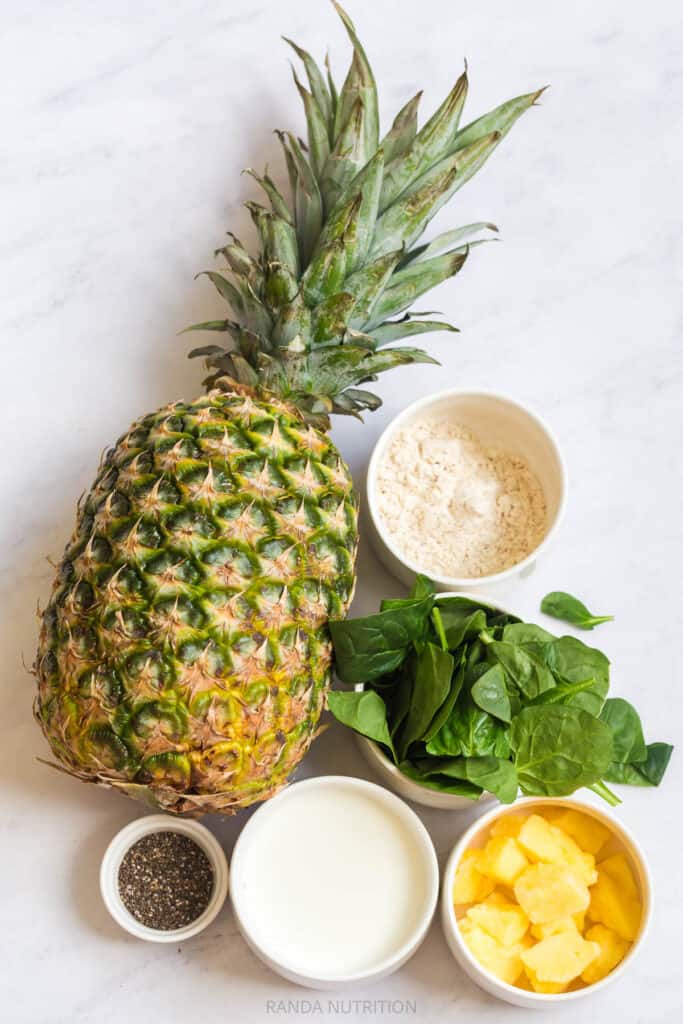 how to make a pineapple green smoothie with protein powder