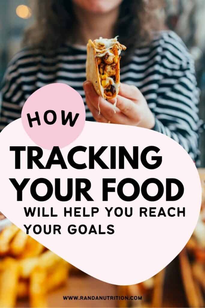 woman eating tacos with tracking food title