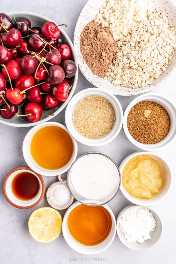 ingredients for a summer cherry dessert