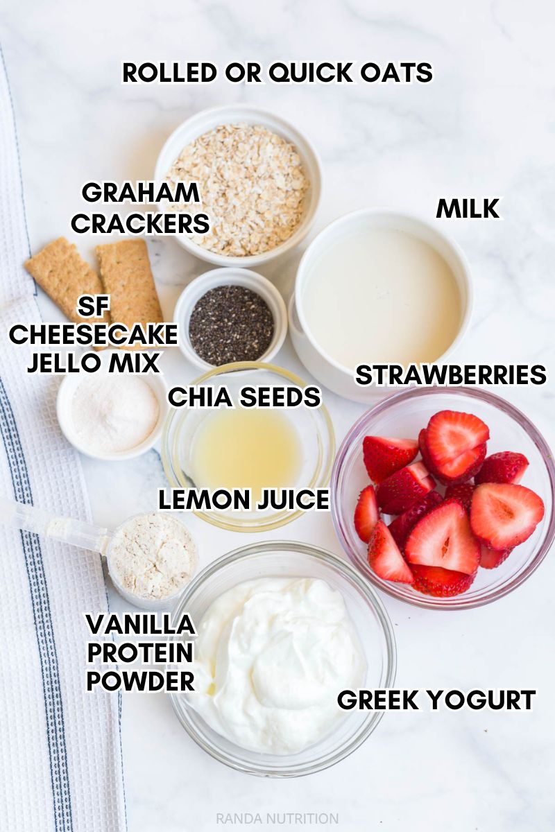 labeled ingredients to make overnight oats