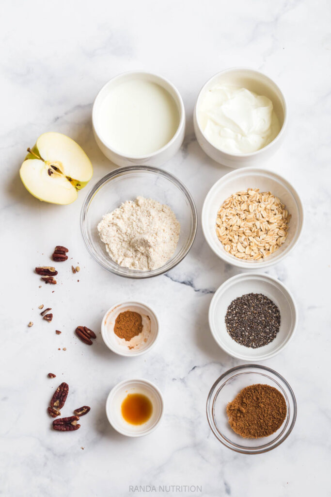 ingredients needed to make apple cinnamon overnight oats