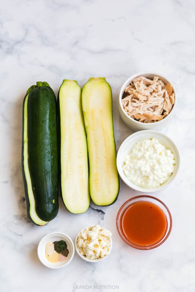 ingredients for a low carb zucchini meal