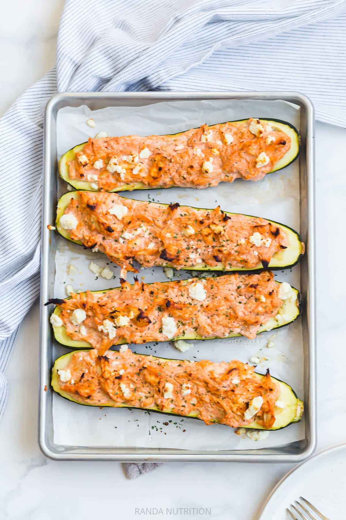 buffalo chicken stuffed zucchini boats recipe