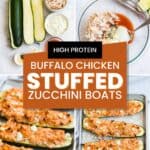 Buffalo Chicken Stuffed Zucchini Boats Recipe