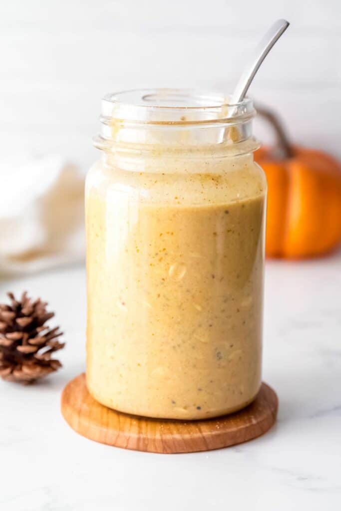 mason jar with overnight oats in it ready to be stored in the fridge