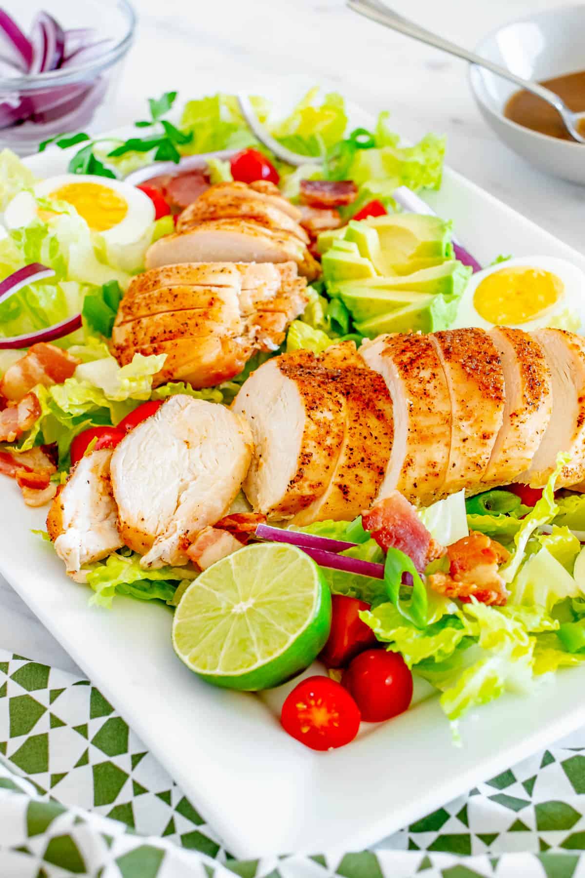 high protein chicken club salad