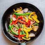 sauteing peppers and onions