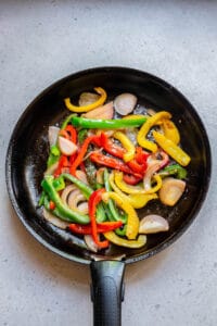 sauteing peppers and onions