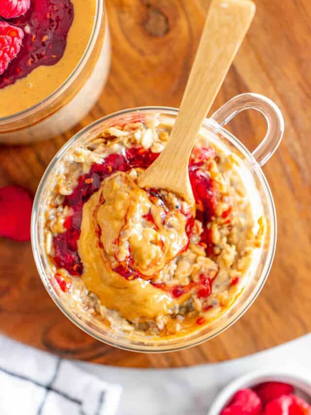 Peanut Butter and Jam Overnight Oats