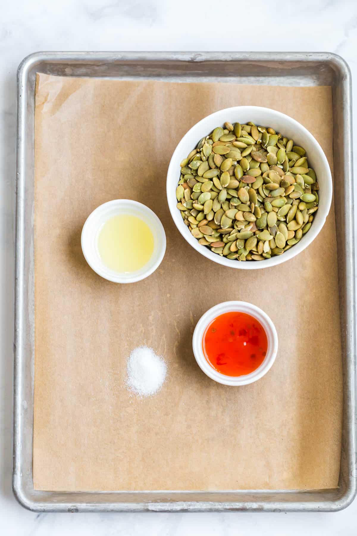 ingredients to make sweet thai chili pumpkin seeds