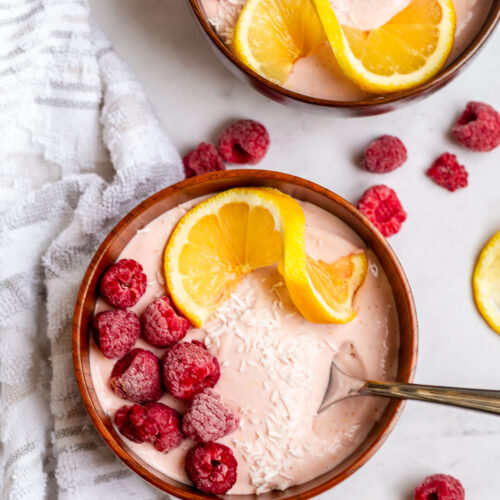 lemon raspberry cottage cheese bowls